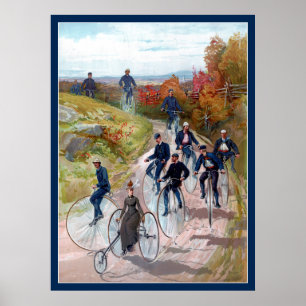 High Wheel Bicycle 19th Century Victorian Fine Art Poster