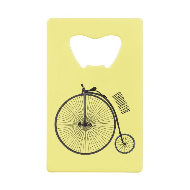 High wheel bicycle cartoon illustration (Front)