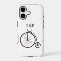 High wheel bicycle cartoon illustration