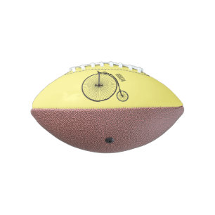 High wheel bicycle cartoon illustration american football