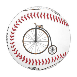 High wheel bicycle cartoon illustration baseball