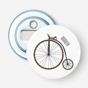 High wheel bicycle cartoon illustration bottle opener