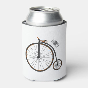 High wheel bicycle cartoon illustration can cooler
