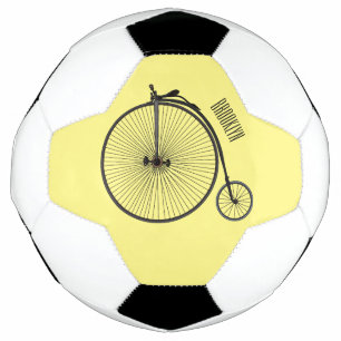 High wheel bicycle cartoon illustration football