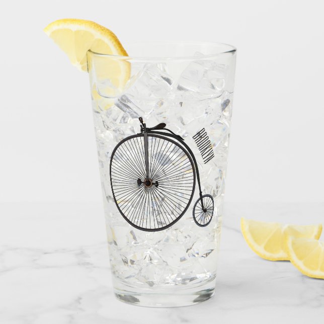 High wheel bicycle cartoon illustration glass (Front Ice)