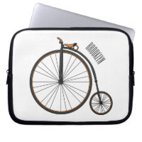 High wheel bicycle cartoon illustration