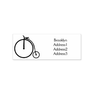 High wheel bicycle cartoon illustration rubber stamp