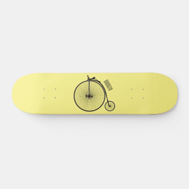 High wheel bicycle cartoon illustration skateboard (Horz)