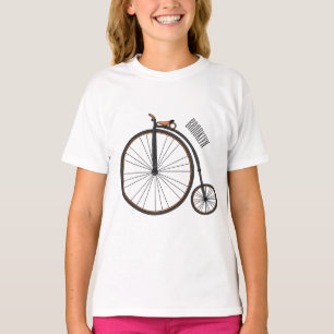 High wheel bicycle cartoon illustration T-Shirt