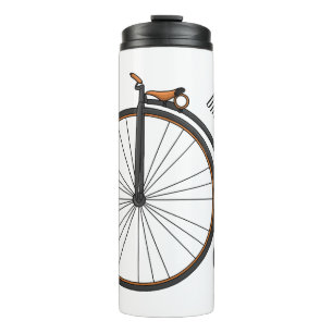 High wheel bicycle cartoon illustration thermal tumbler