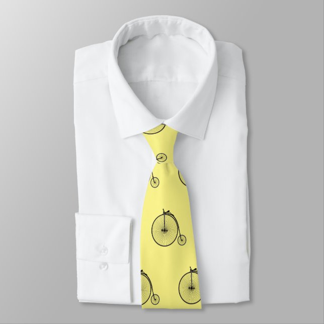 High wheel bicycle cartoon illustration tie (Tied)
