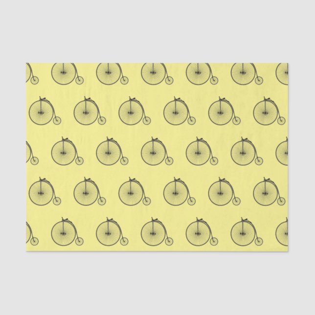 High wheel bicycle cartoon illustration tissue paper (Front)