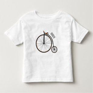 High wheel bicycle cartoon illustration toddler T-Shirt
