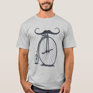 High Wheel Penny Farthing Moustache Bicycle T-Shirt