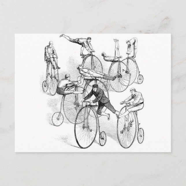 High Wheeled Bicycle Dare Devils postcard (Front)