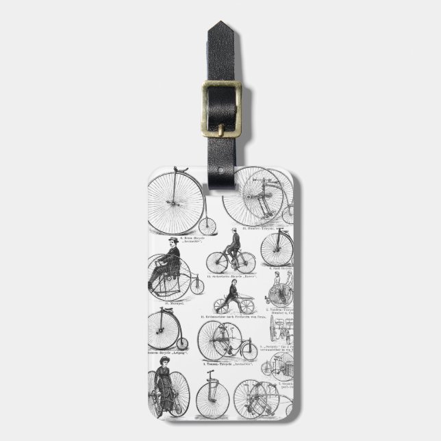 High Wheeler Bicycle Penny Farthing Luggage Tag (Front Vertical)