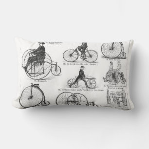 High Wheeler Bicycle Penny Farthing Lumbar Cushion