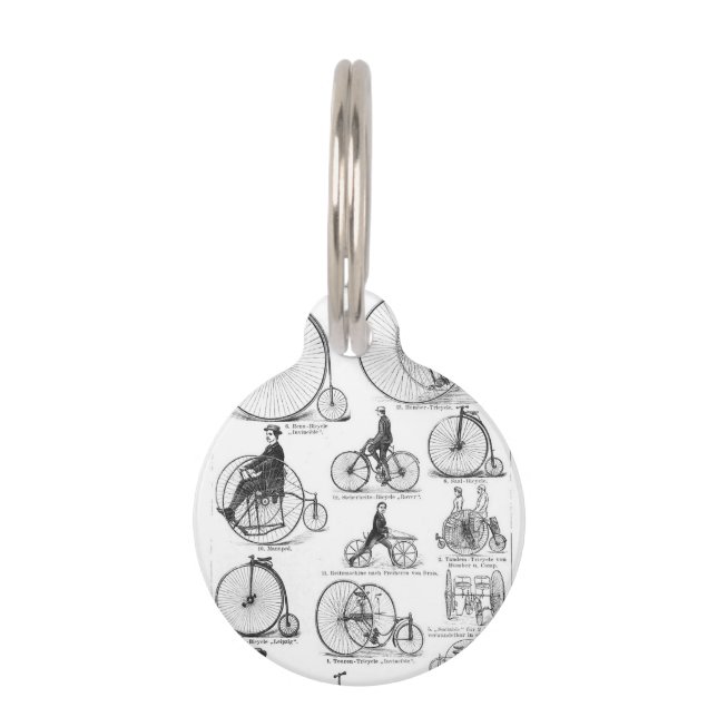 High Wheeler Bicycle Penny Farthing Pet Tag (Front)