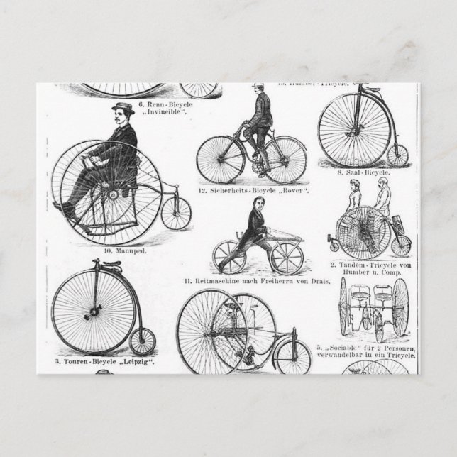 High Wheeler Bicycle Penny Farthing Postcard (Front)