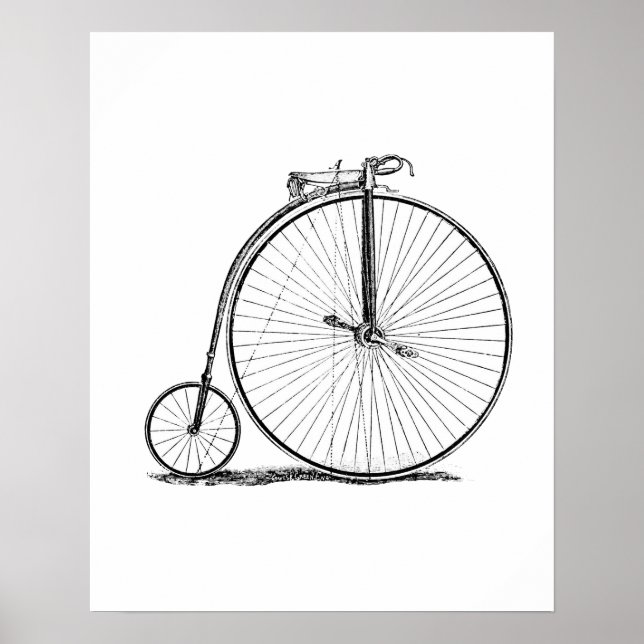 High Wheeler Bicycle Penny Farthing Poster (Front)