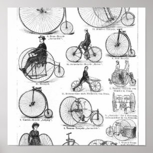 high wheeler bicycle penny farthing poster