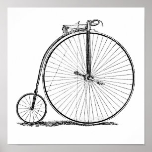 High Wheeler Bicycle Penny Farthing Poster