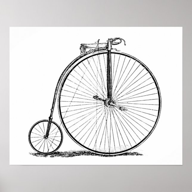 High Wheeler Bicycle Penny Farthing Poster (Front)