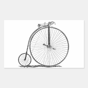 High Wheeler Bicycle Penny Farthing Rectangular Sticker