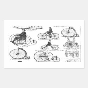 High Wheeler Bicycle Penny Farthing Rectangular Sticker
