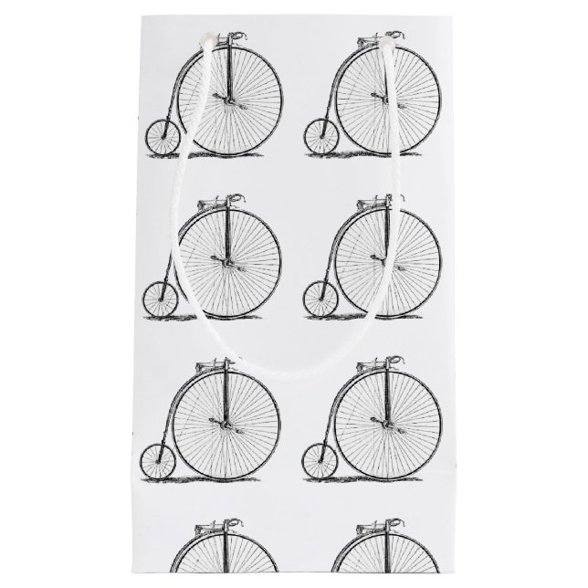 High Wheeler Bicycle Penny Farthing Small Gift Bag (Front)