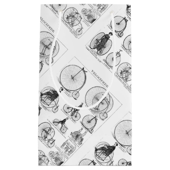 High Wheeler Bicycle Penny Farthing Small Gift Bag (Front)