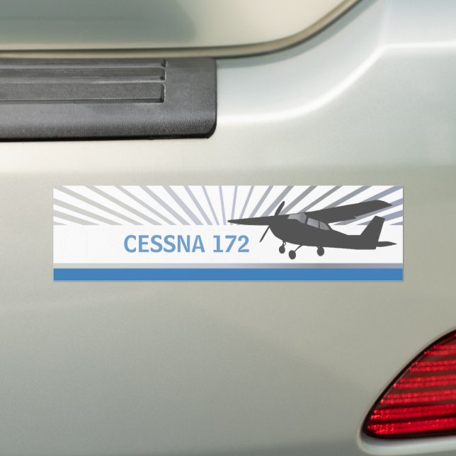 High Wing Aircraft Bumper Sticker (On Car)