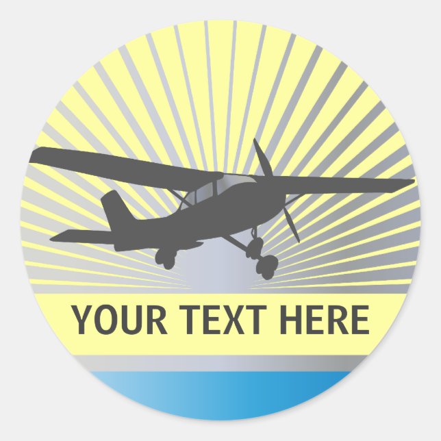 High Wing Aircraft Classic Round Sticker (Front)