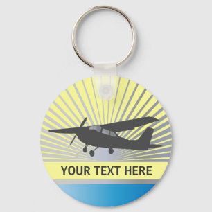 High Wing Aircraft - Custom Text Key Ring