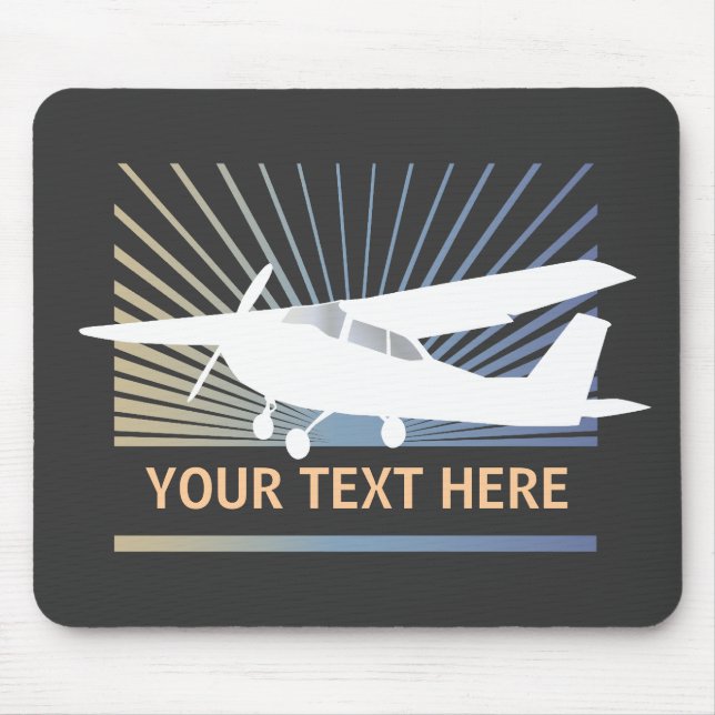 High Wing Aircraft - Custom Text Mouse Mat (Front)