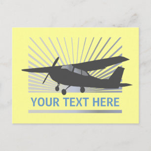 High Wing Aircraft - Custom Text Postcard