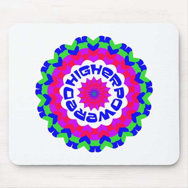 Higher Powered Spiritual Quote Kaleidoscope Design Mouse Mat (Front)