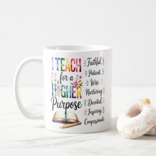 Higher Purpose Book Flowers Pencil Illustration Coffee Mug