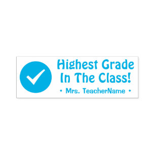 "Highest Grade In The Class!" Tutor Rubber Stamp