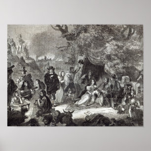 Highgate Fields during the Great Fire of London Poster