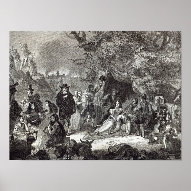 Highgate Fields during the Great Fire of London Poster (Front)