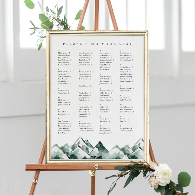 Highland | Alphabetical Wedding Seating Chart (Creator Uploaded)