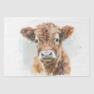 Highland Baby Cow Watercolor Tissue Paper