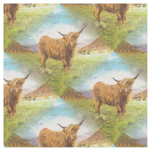 Highland bull fabric (Close Up)