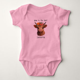 Highland Calf Personalised Baby Bodysuit