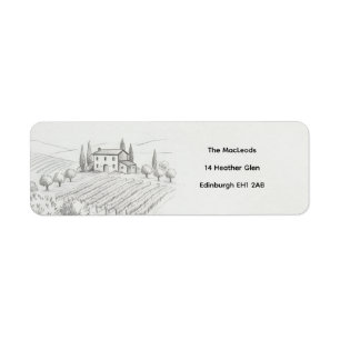 Highland Castle Sketch Return Address Label