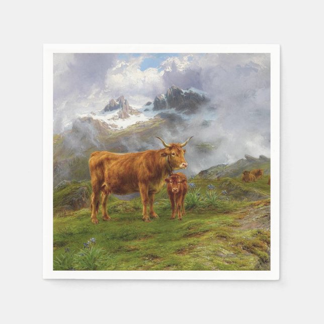 Highland Cattle (by Rosa Bonheur) Napkin (Front)