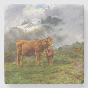 Highland Cattle (by Rosa Bonheur) Stone Coaster