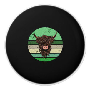 Highland Cattle Ceramic Knob
