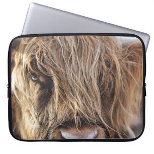 HIGHLAND CATTLE COW FACE LAPTOP SLEEVE